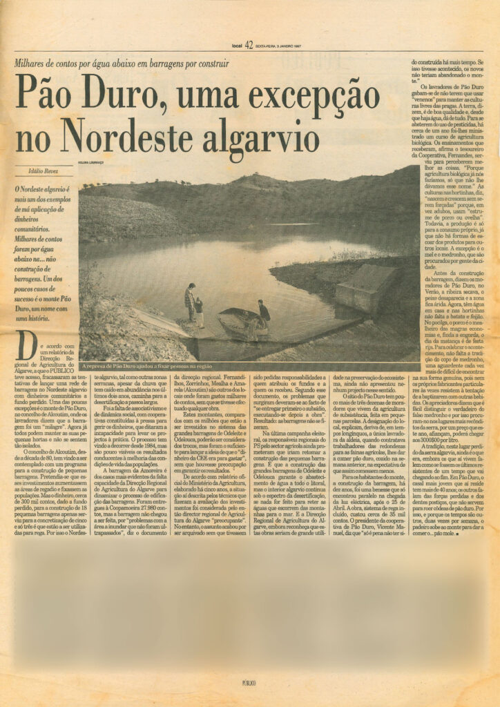 CoopDuro - Jornal Público - Pão Duro 3 Janeiro 1997